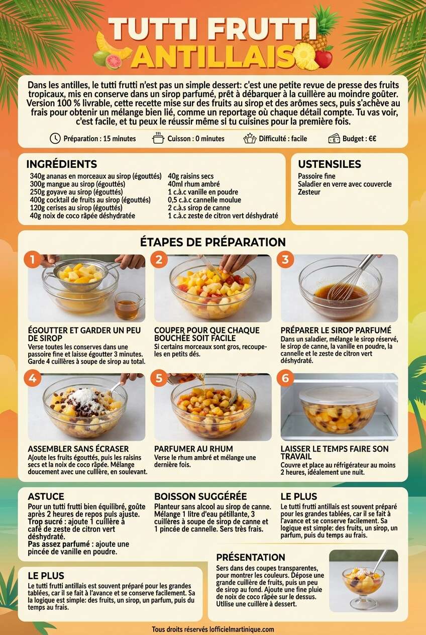 Fiche recette Recette du tutti frutti antillais