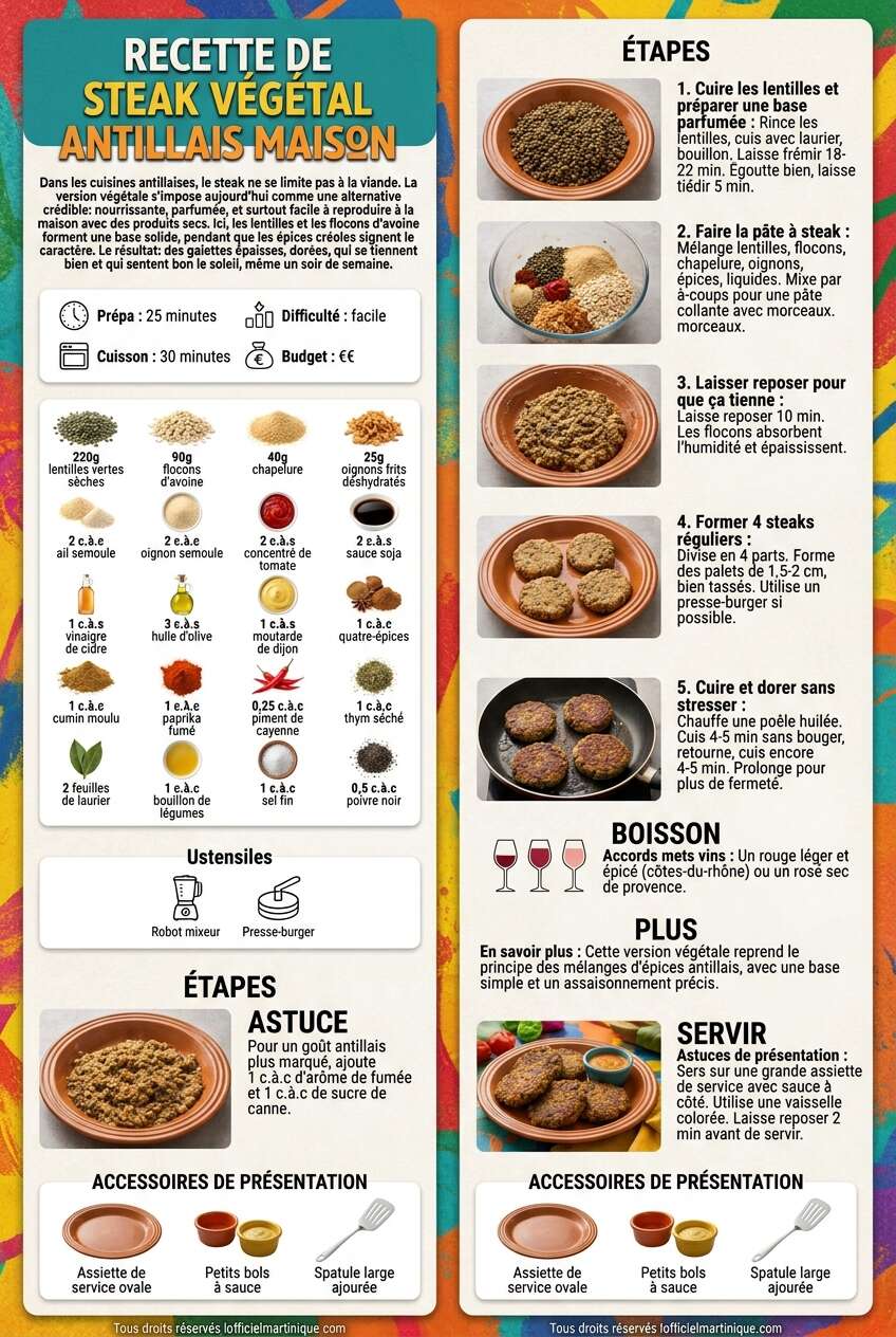 Fiche recette Recette de steak végétal antillais maison Fiche recette Recette de steak végétal antillais maison