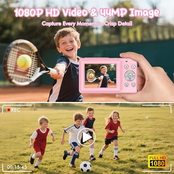 Découvrez notre test complet de cet appareil photo vlogging 1080P 44MP rose destiné aux enfants et ados. Qualité vidéo, performances et design : tout ce qu'il faut savoir avant d'acheter.