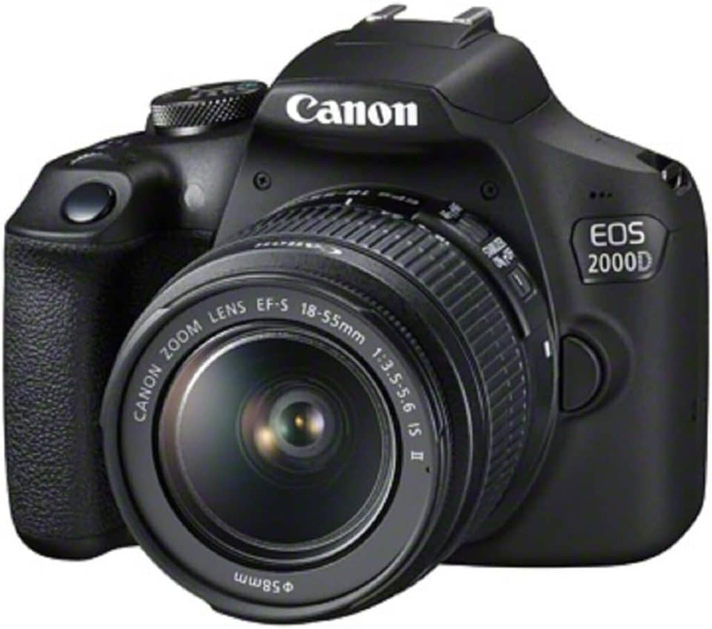 Test : canon eos 2000d avec objectif et batterie supplémentaire