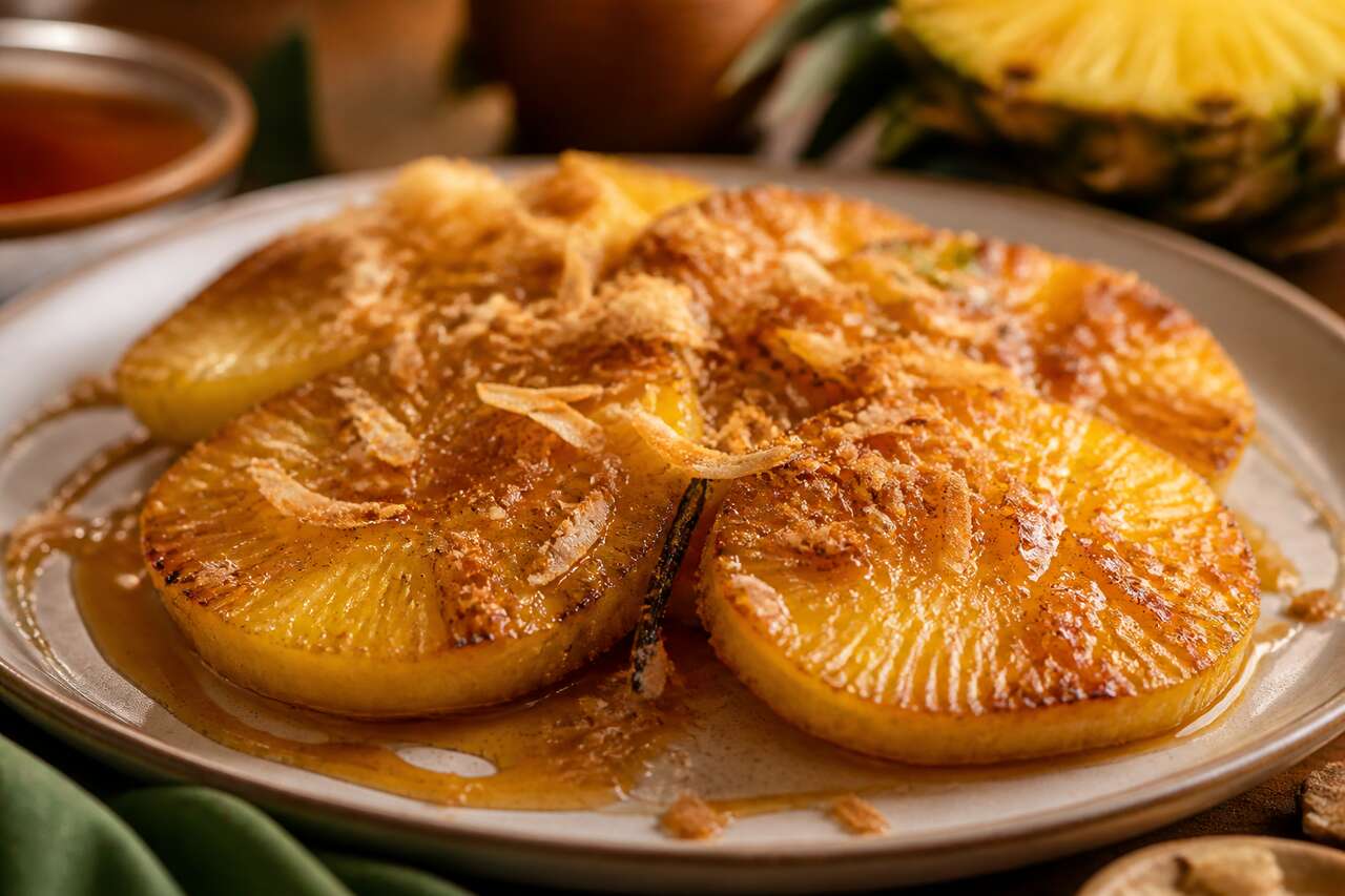 Recette d'ananas rôti au shrubb antillais