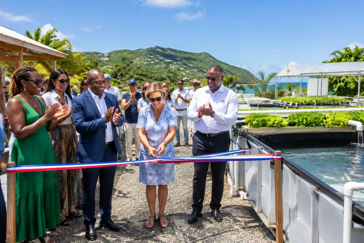 Inauguration de la ferme aquaponique d'Agrément à Saint-Martin