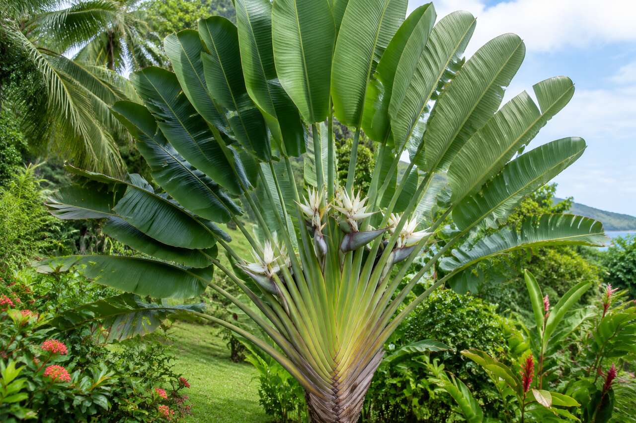 &agrave; quoi le reconna&icirc;tre: silhouette en &eacute;ventail, feuilles et floraison